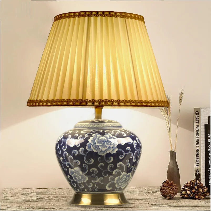 Chinese porcelain ceramic Jingdezhen vintage style table lamps