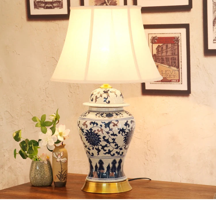 Jingdezhen Ceramic table Lamp Blue And White Porcelain Lotus