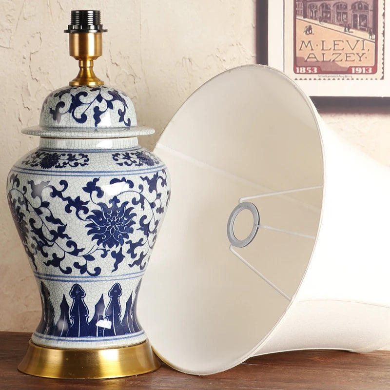 Jingdezhen Ceramic table Lamp Blue And White Porcelain Lotus