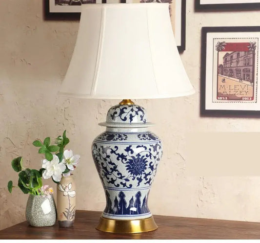 Jingdezhen Ceramic table Lamp Blue And White Porcelain Lotus