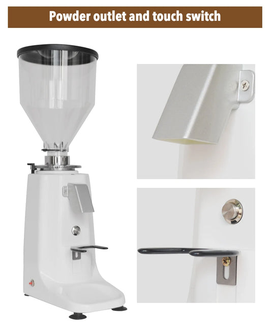 Coffee Grinder 200W 60mm Flat Burr Stainlesss Steel Automatic Grinder Coffee Miller Household Grinding Espresso Machine