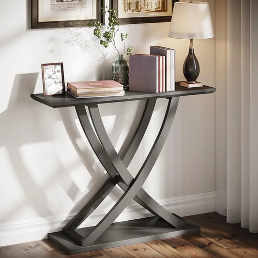 Black Side Foyer Table 39 Inch Wood