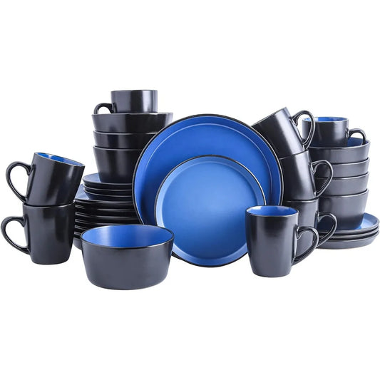 32-Piece Dinnerware Set Stoneware Plate Set Luxury Dish Tableware