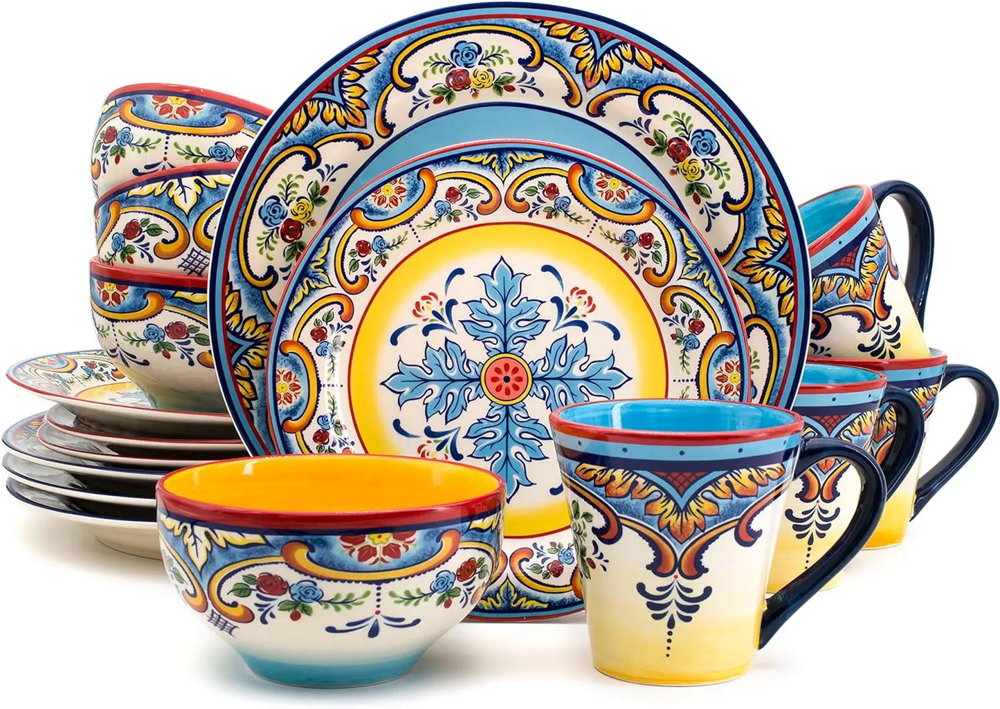 Euro Ceramica Zanzibar Collection Service for 4, Dinnerware Set