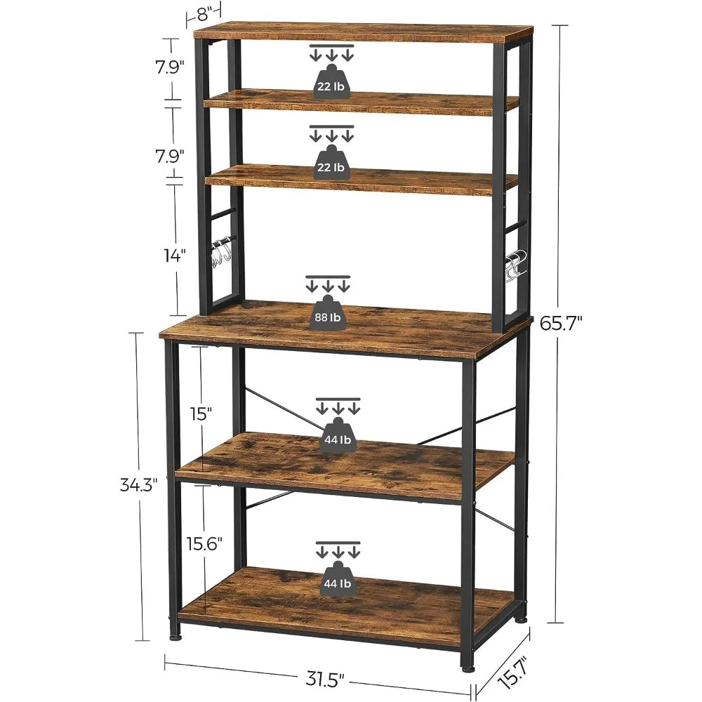 Coffee Bar, Baker’s Rack for Kitchen with Storage