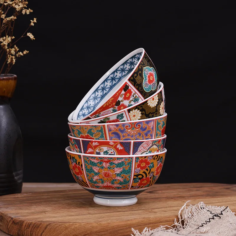 Creative Ceramic Tableware Set Japanese Style 4.5 Inch Rice Bowl Kitchen Accessories Tableware Dinner Set Ceramic Bowl