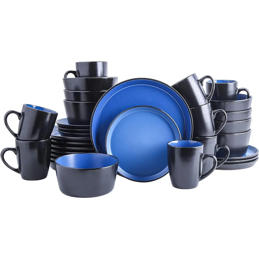 32-Piece Dinnerware Set Stoneware Plate Set Luxury Dish Tableware