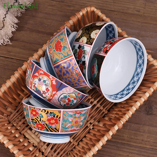 Creative Ceramic Tableware Set Japanese Style 4.5 Inch Rice Bowl Kitchen Accessories Tableware Dinner Set Ceramic Bowl