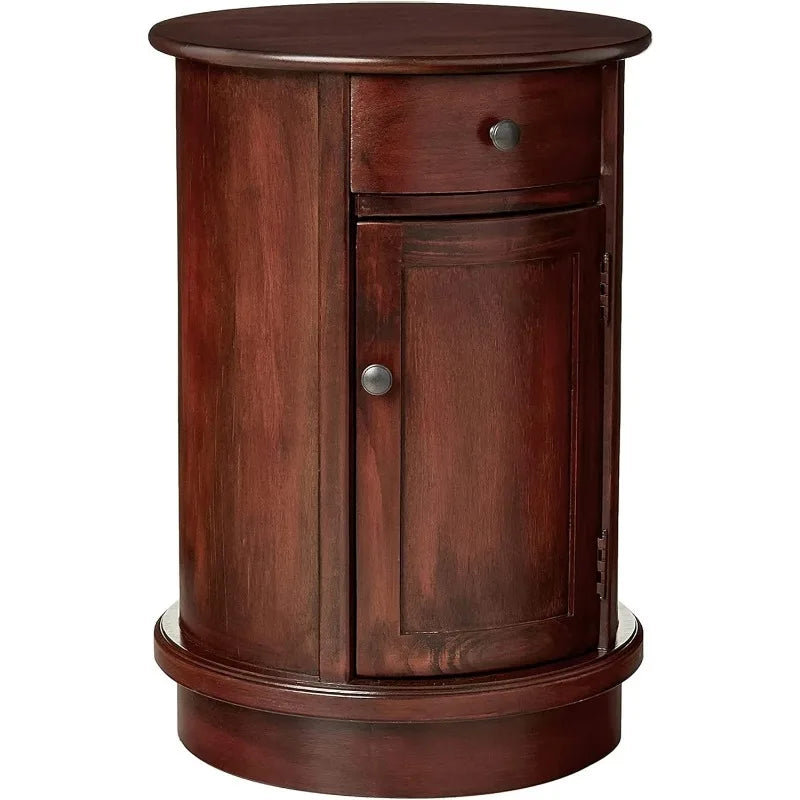 Traditional Round Side Storage End Table,