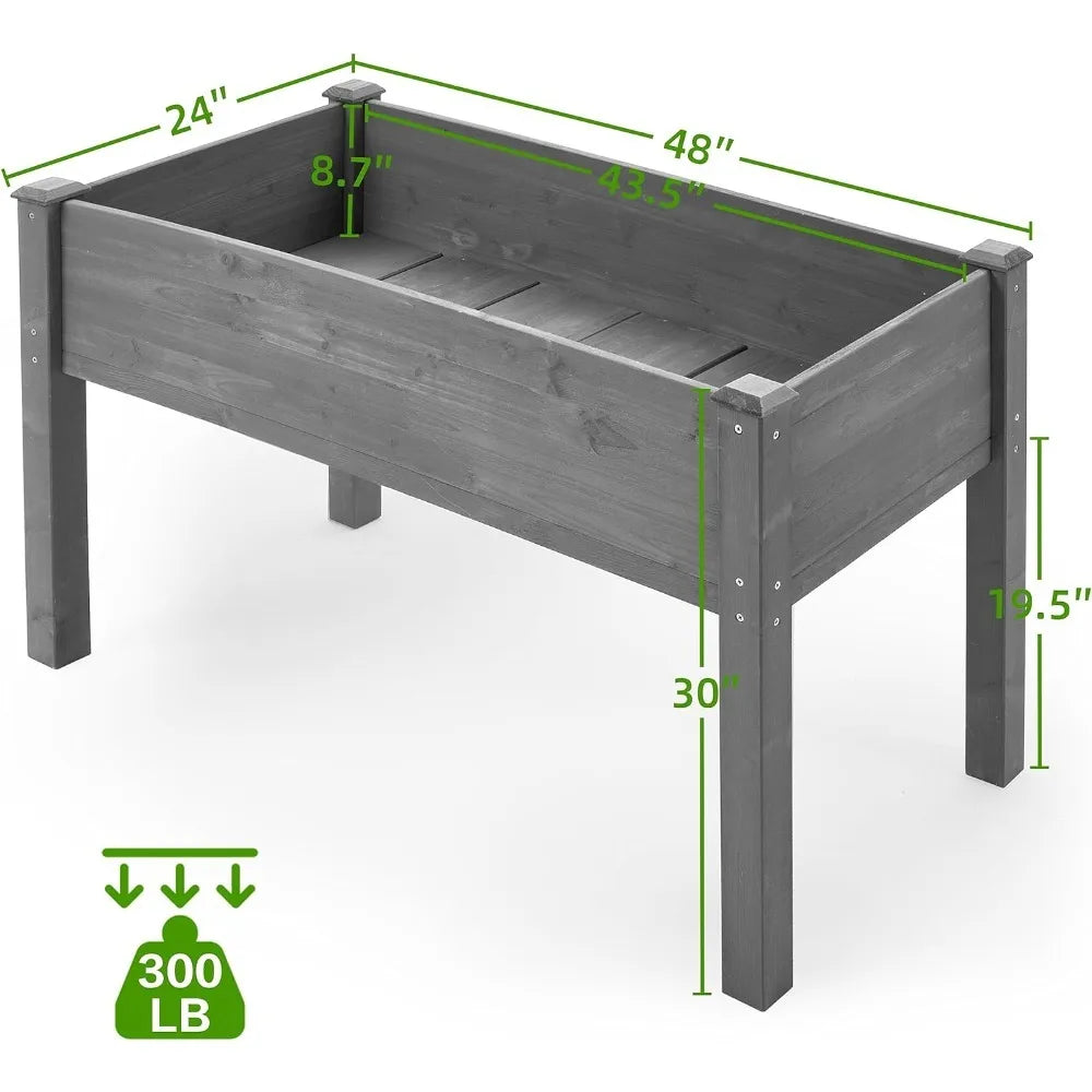 Planter Raised Garden Bed with Legs (48x24x30''),