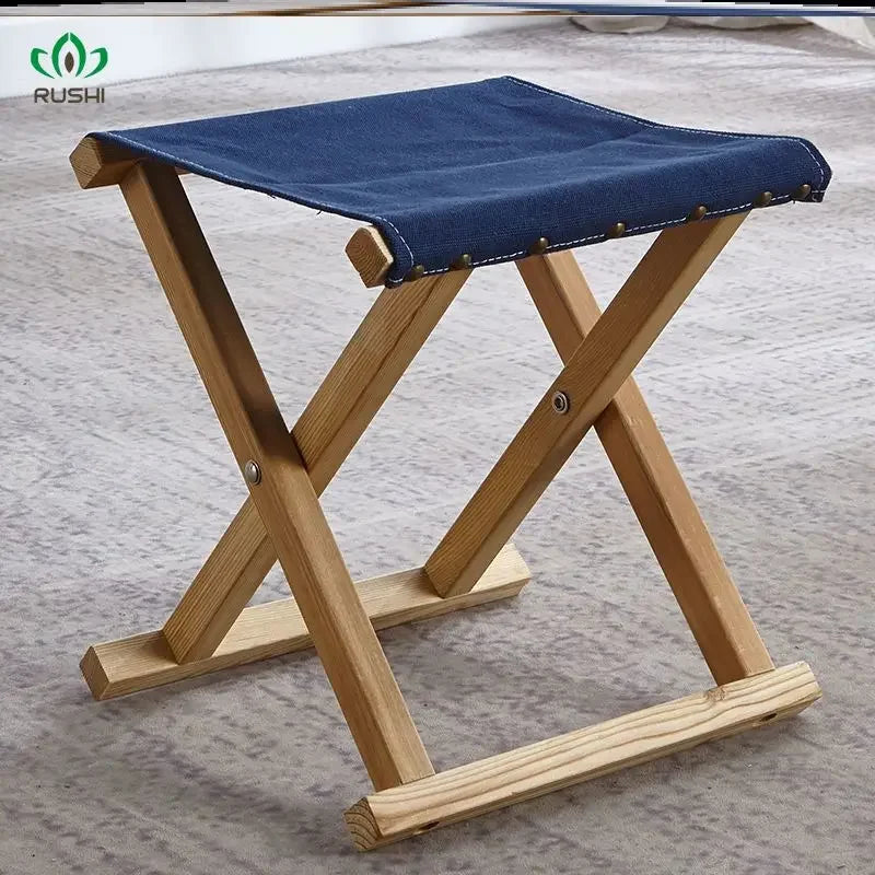 Outdoor Camping Folding Chair Leather Mazza Leather Folding Stool