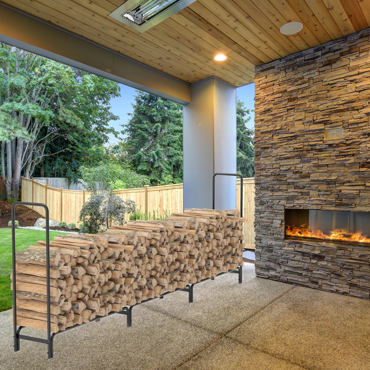 Outdoor Fire Wood Log Rack for Fireplace