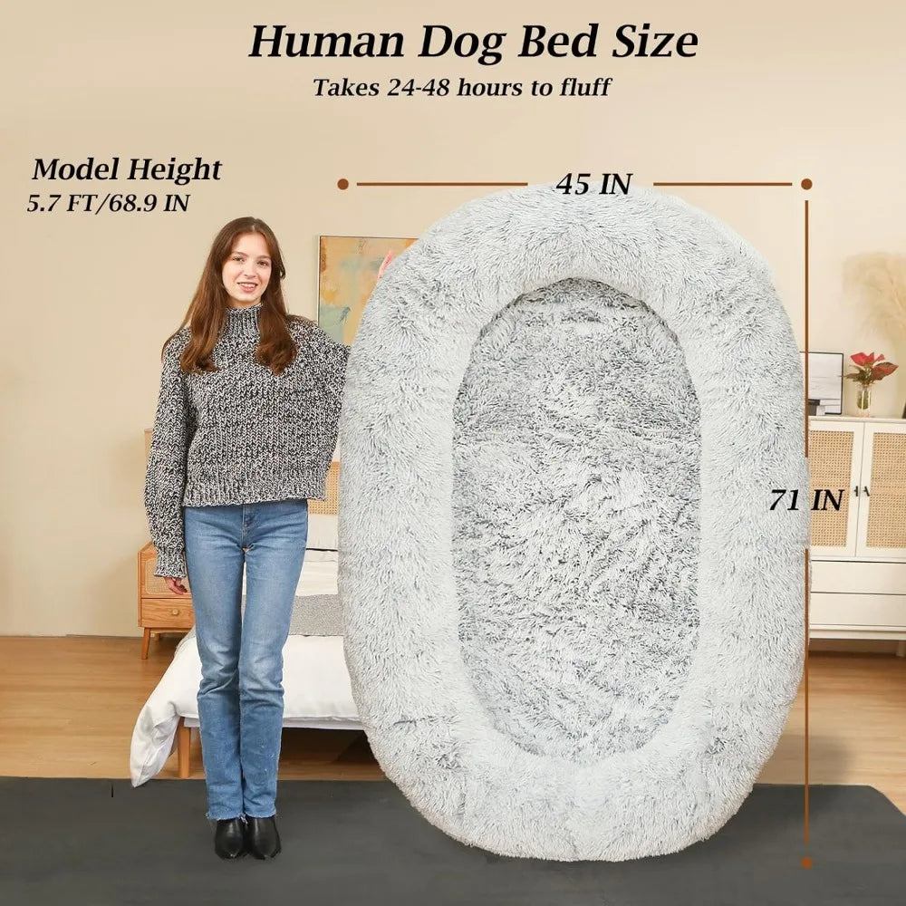 Big Dog Bed for Humans Napping With Blanket -