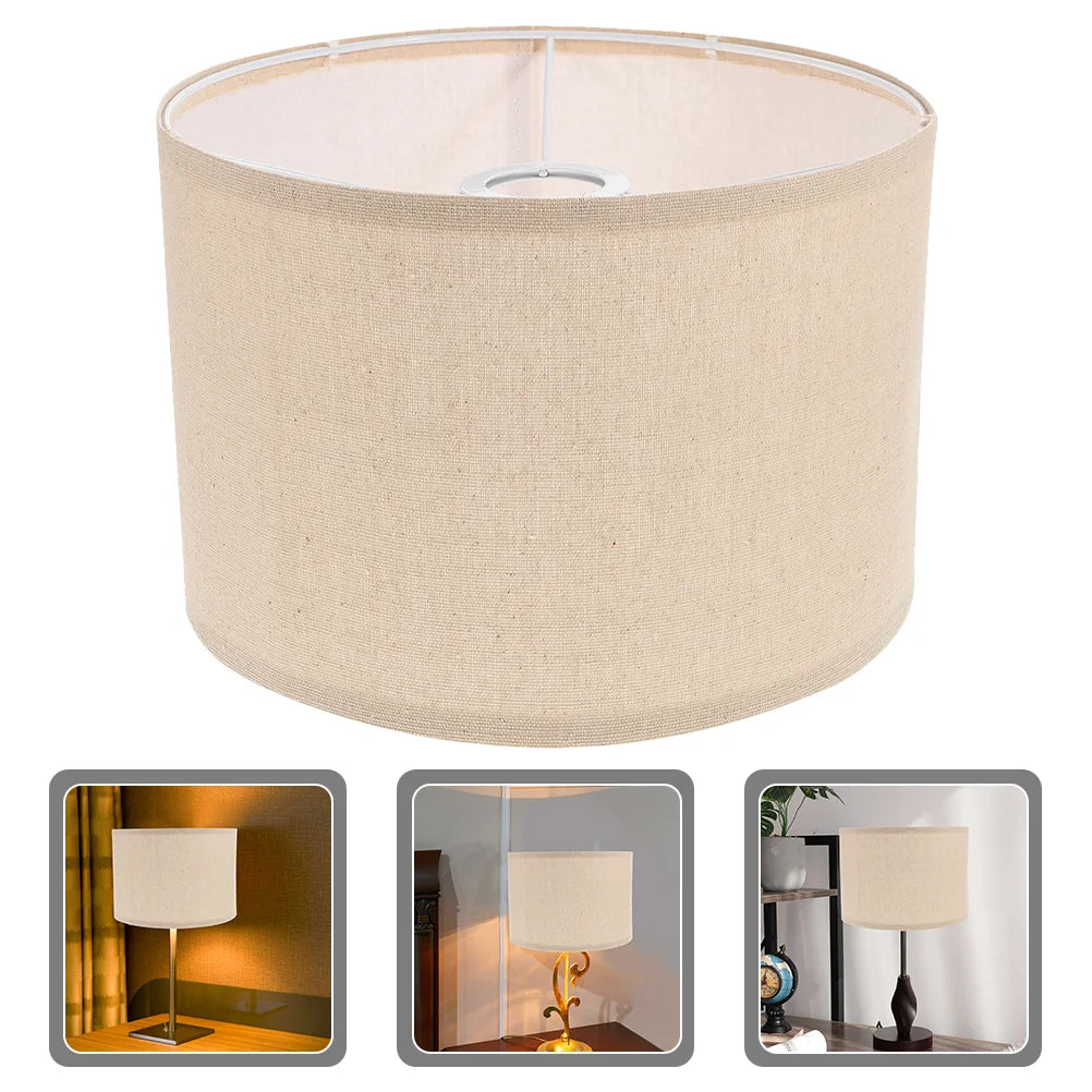 Modern Lampshade Natural Linen Lamp Shade Drum Replacement For Table Lamp