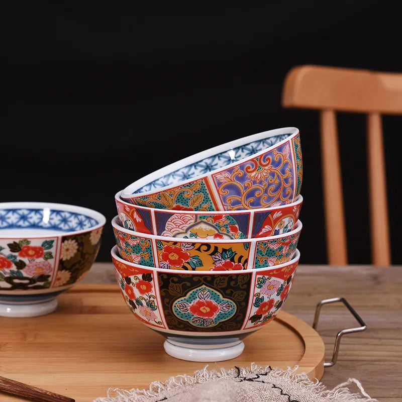 Creative Ceramic Tableware Set Japanese Style 4.5 Inch Rice Bowl Kitchen Accessories Tableware Dinner Set Ceramic Bowl