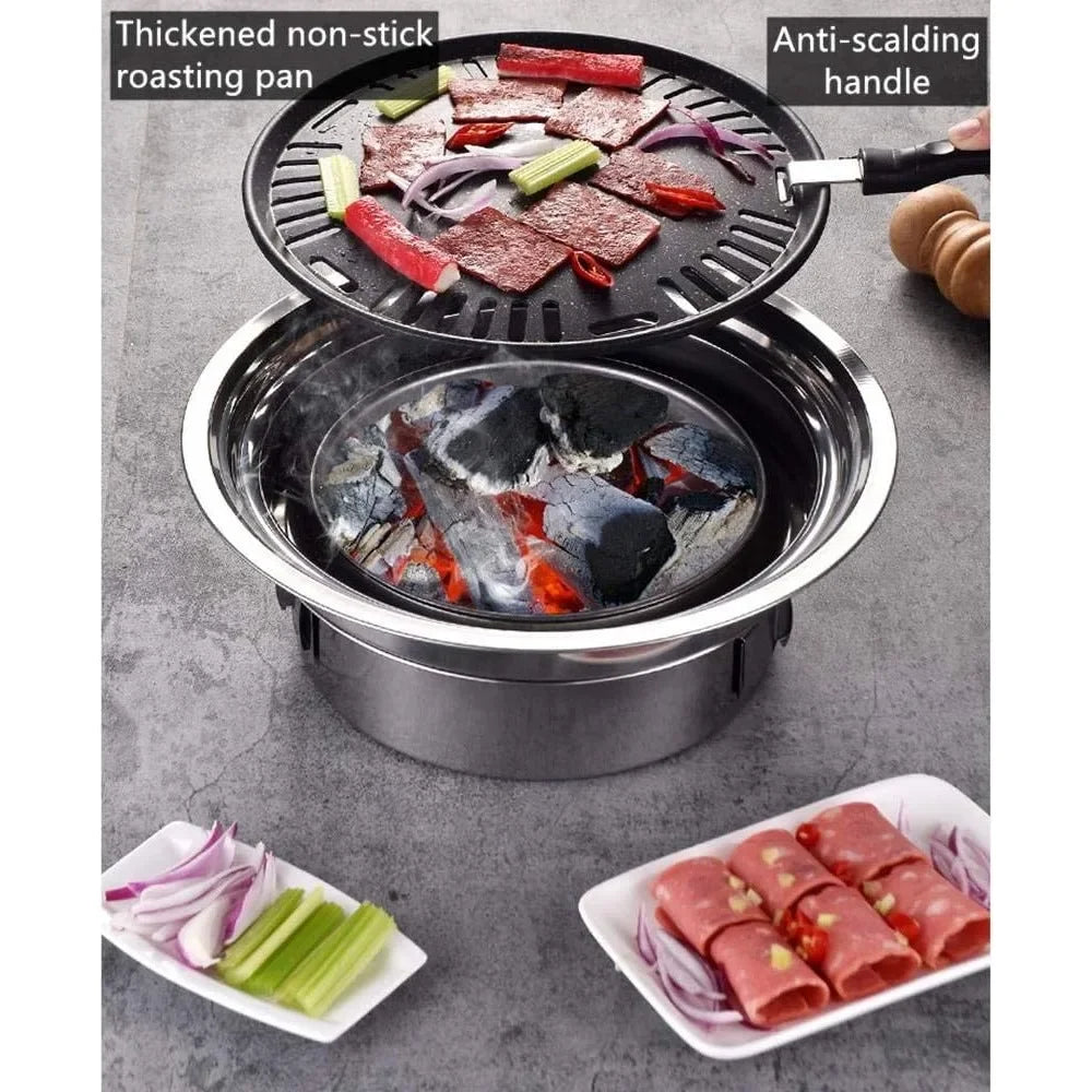 Charcoal Barbecue Grill, Portable Camping Grill