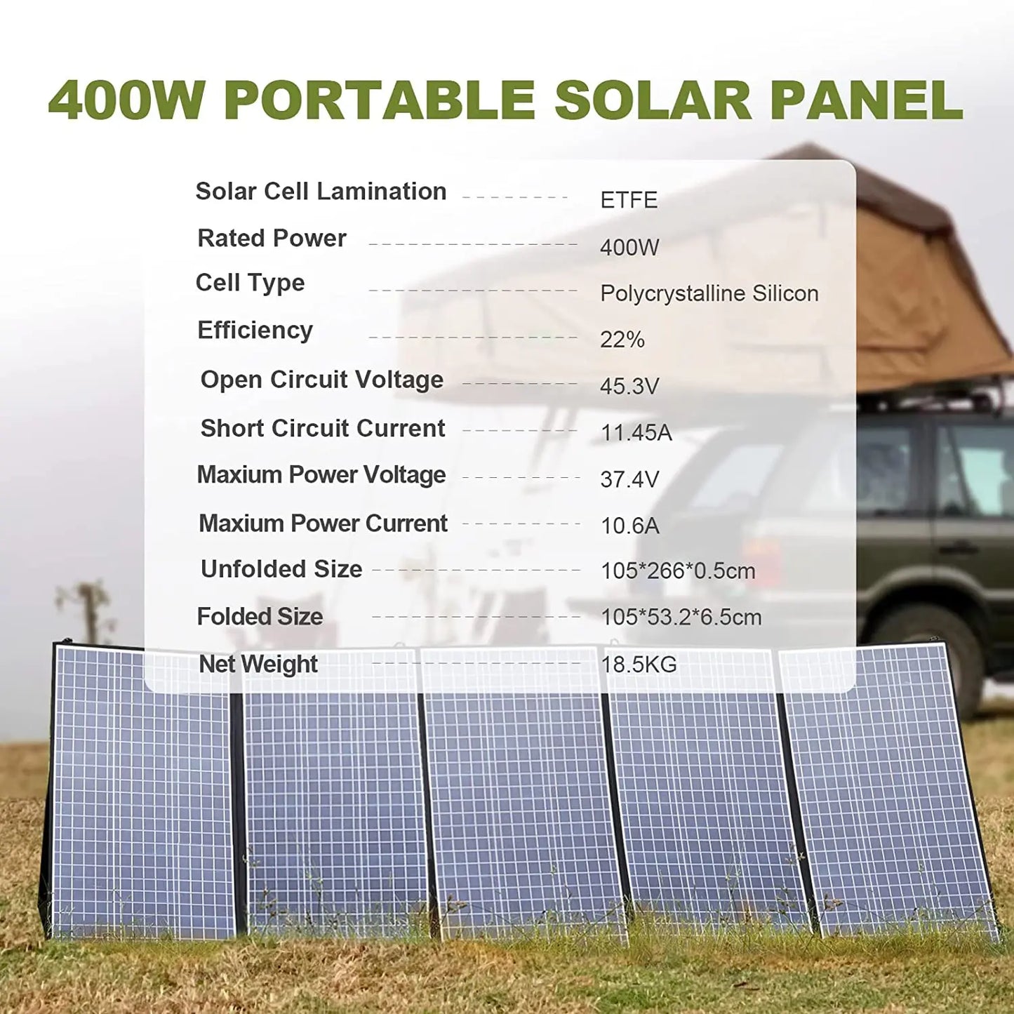 Foldable Solar Panel 400W / 200W / 140W / 100W / 60W Solar Charger