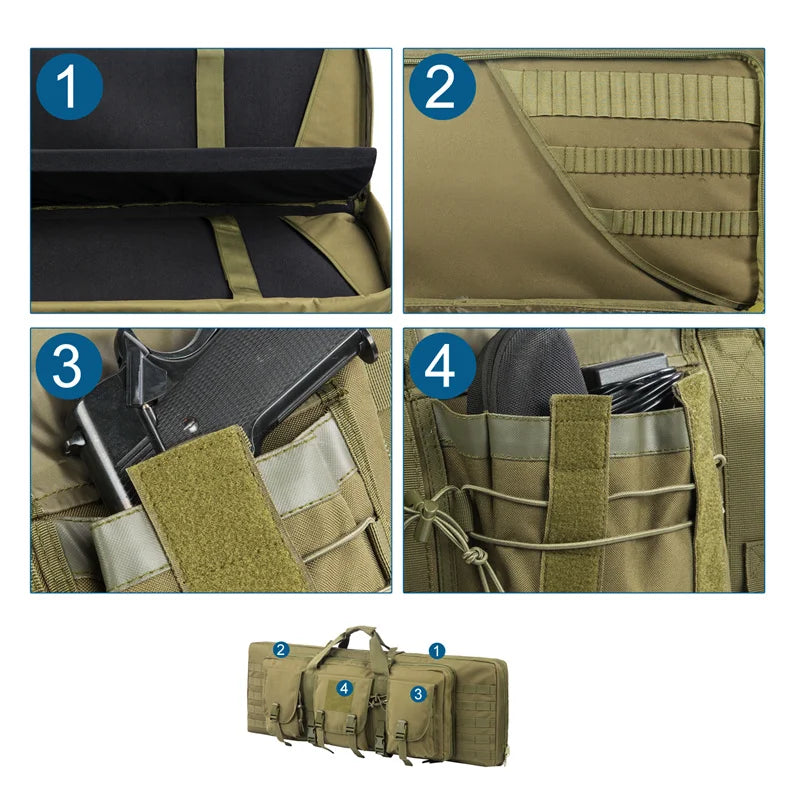 32 38 42 inch Double Rifle Case Bag Tactical Weapon Gun Case Rifle & Pistol Bag