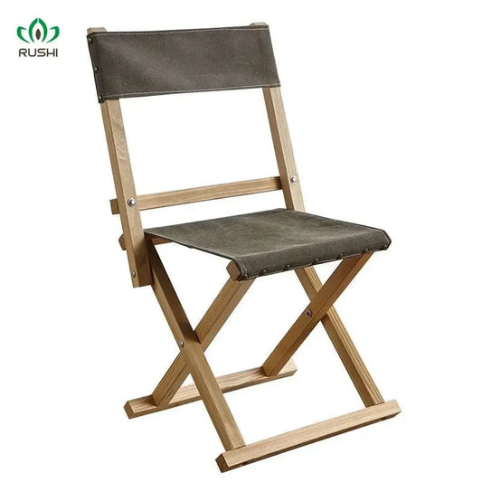 Outdoor Camping Folding Chair Leather Mazza Leather Folding Stool