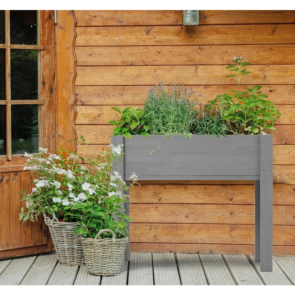 Planter Raised Garden Bed with Legs (48x24x30''),