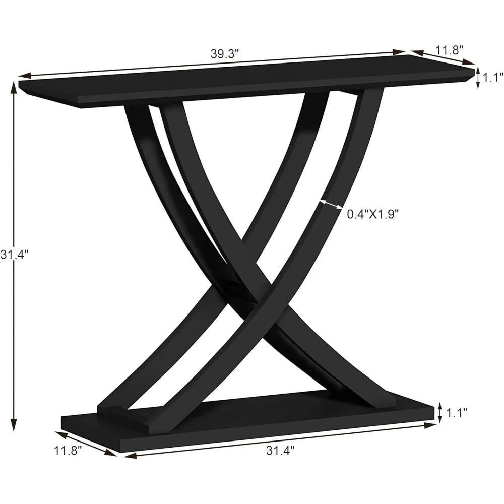 Black Side Foyer Table 39 Inch Wood