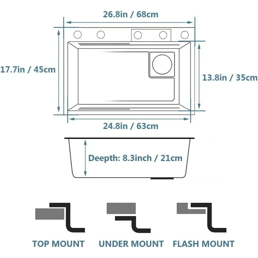 Multifunction Kitchen Sink Drainer Topmount Workstation Kitchen Sink With Accessories