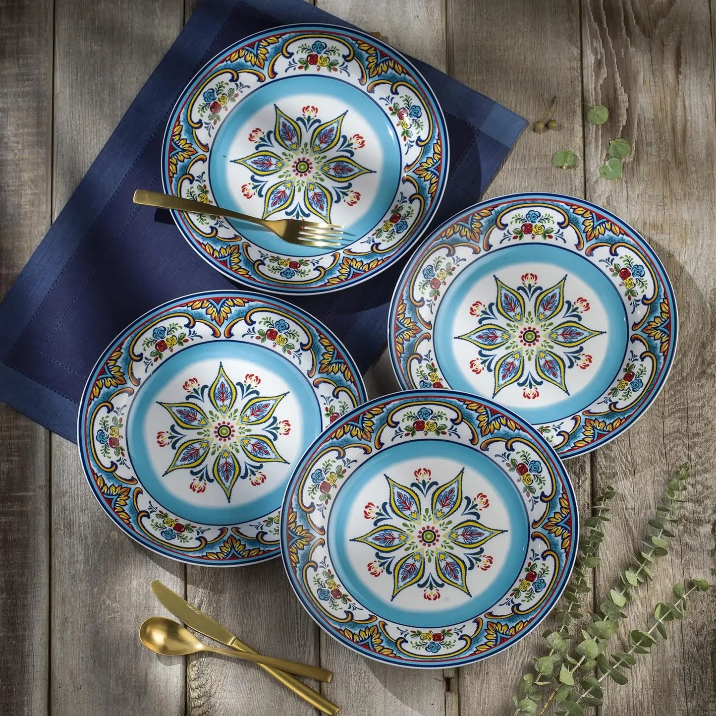 Euro Ceramica Zanzibar Collection Service for 4, Dinnerware Set