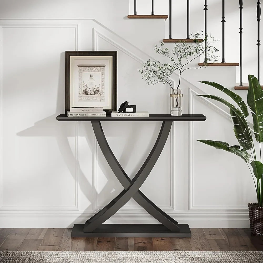 Black Side Foyer Table 39 Inch Wood