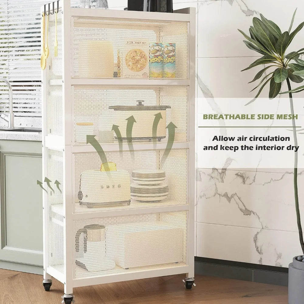 Pantry Storage Cabinet Baker Racks for Microwave