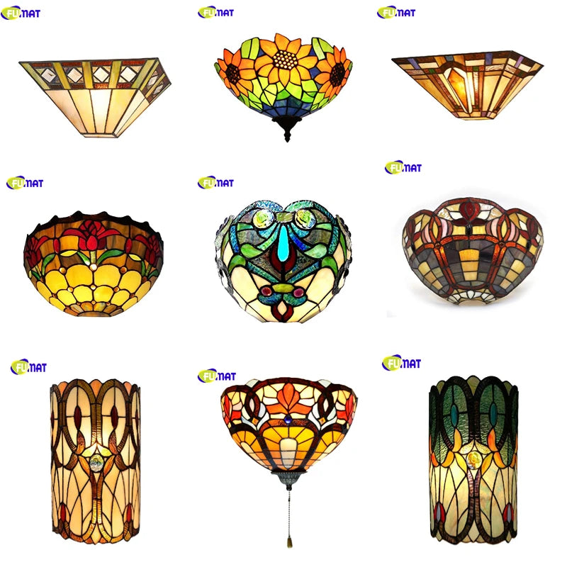 Tiffany Wall Lamp Stained Glass Art Decor Wall Lamp